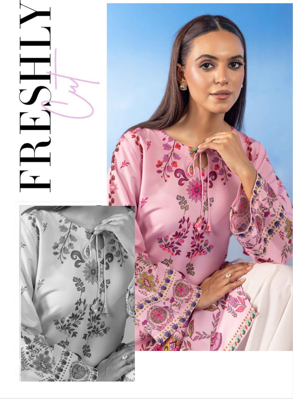 2pc lawn silk co ord with farashi