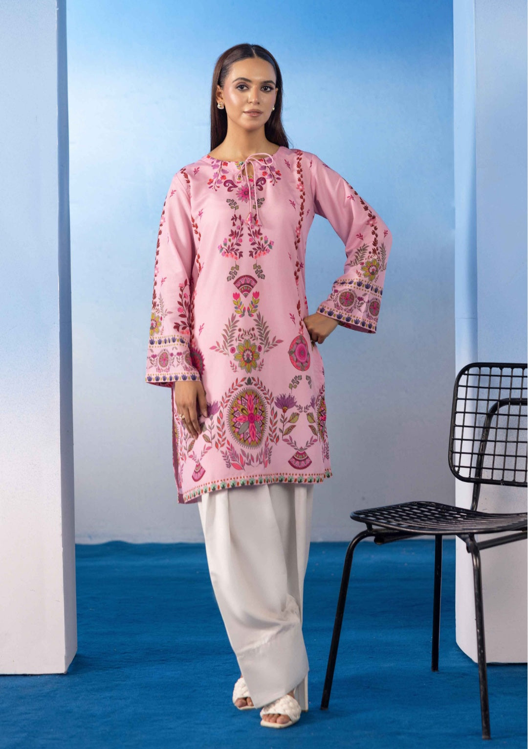 2pc lawn silk co ord with farashi