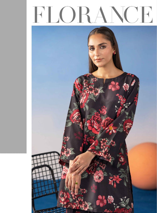2pc lawn silk co ord with farashi short shirt