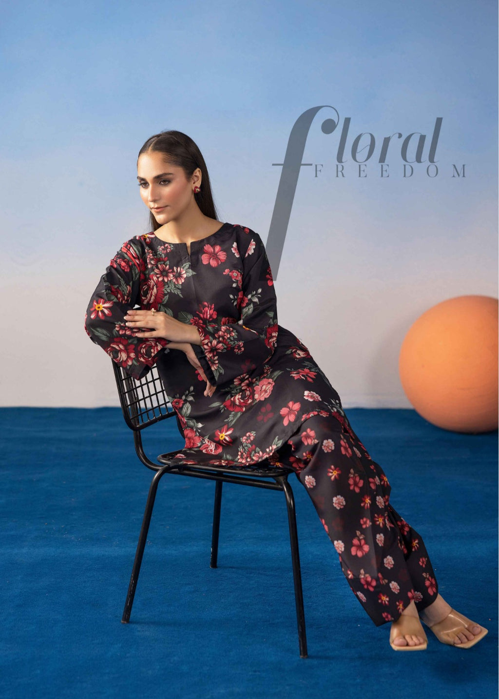 2pc lawn silk co ord with farashi short shirt