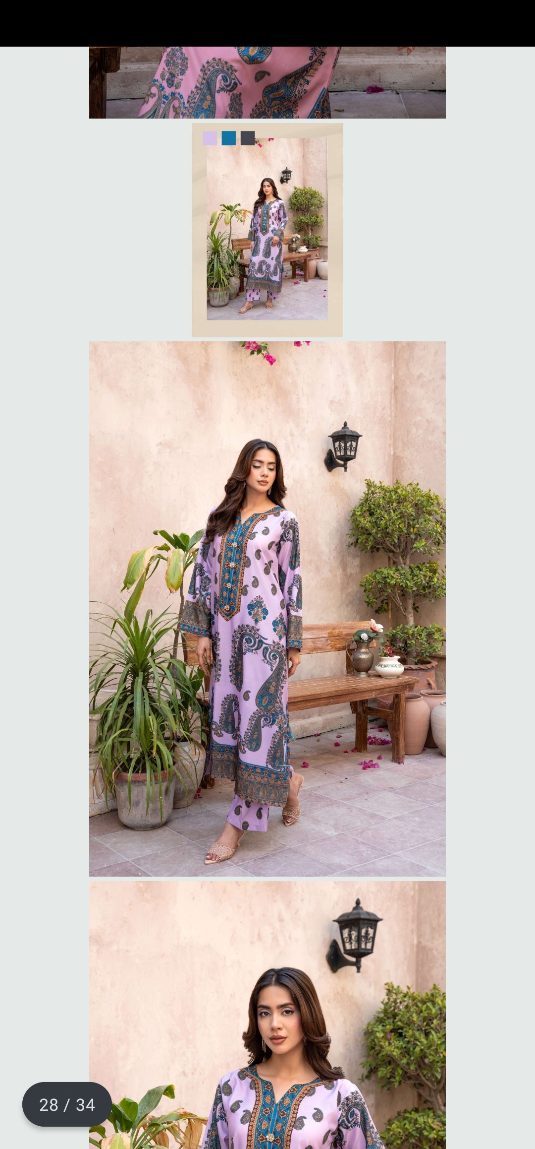 2pc lawn silk kaftaan