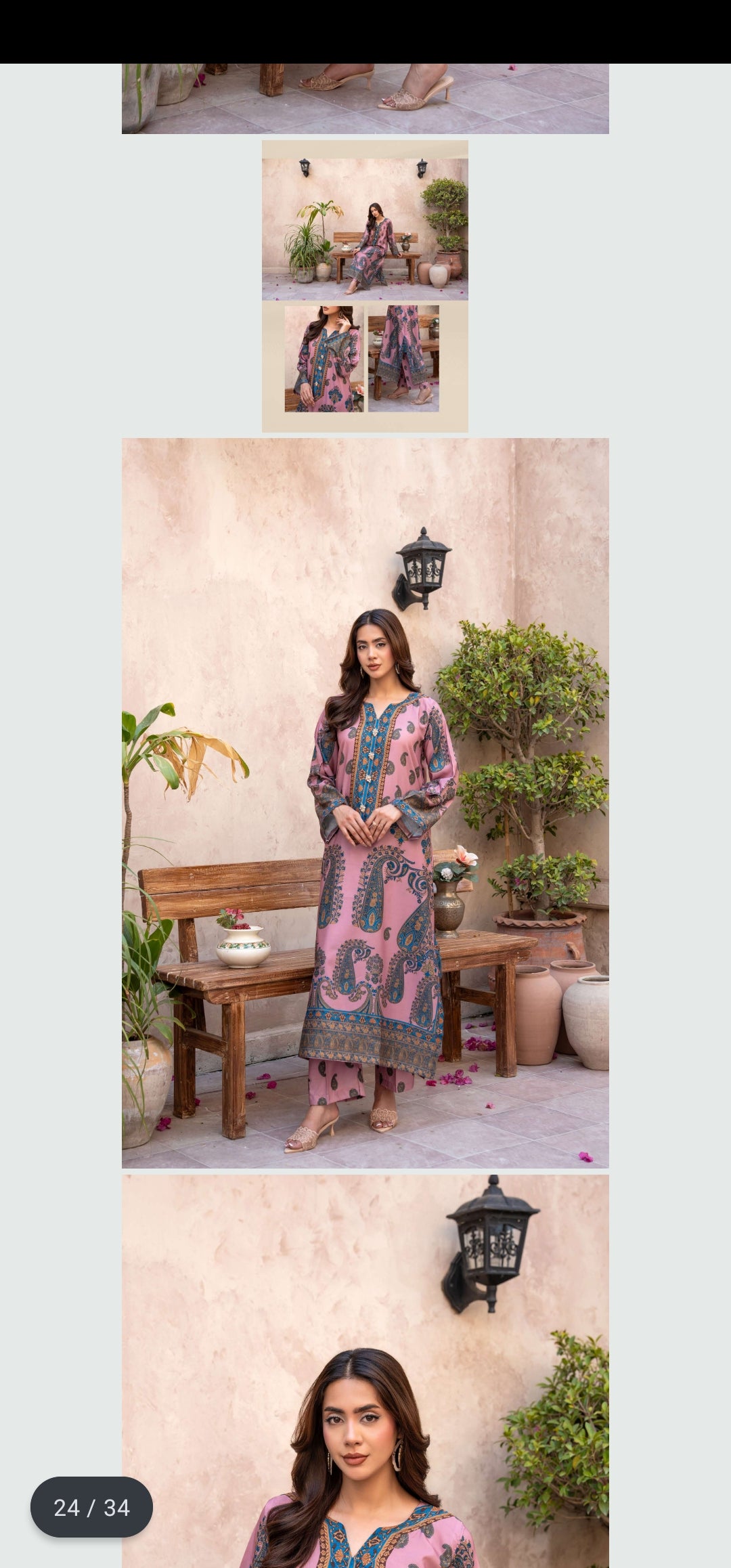 2pc lawn silk kaftaan