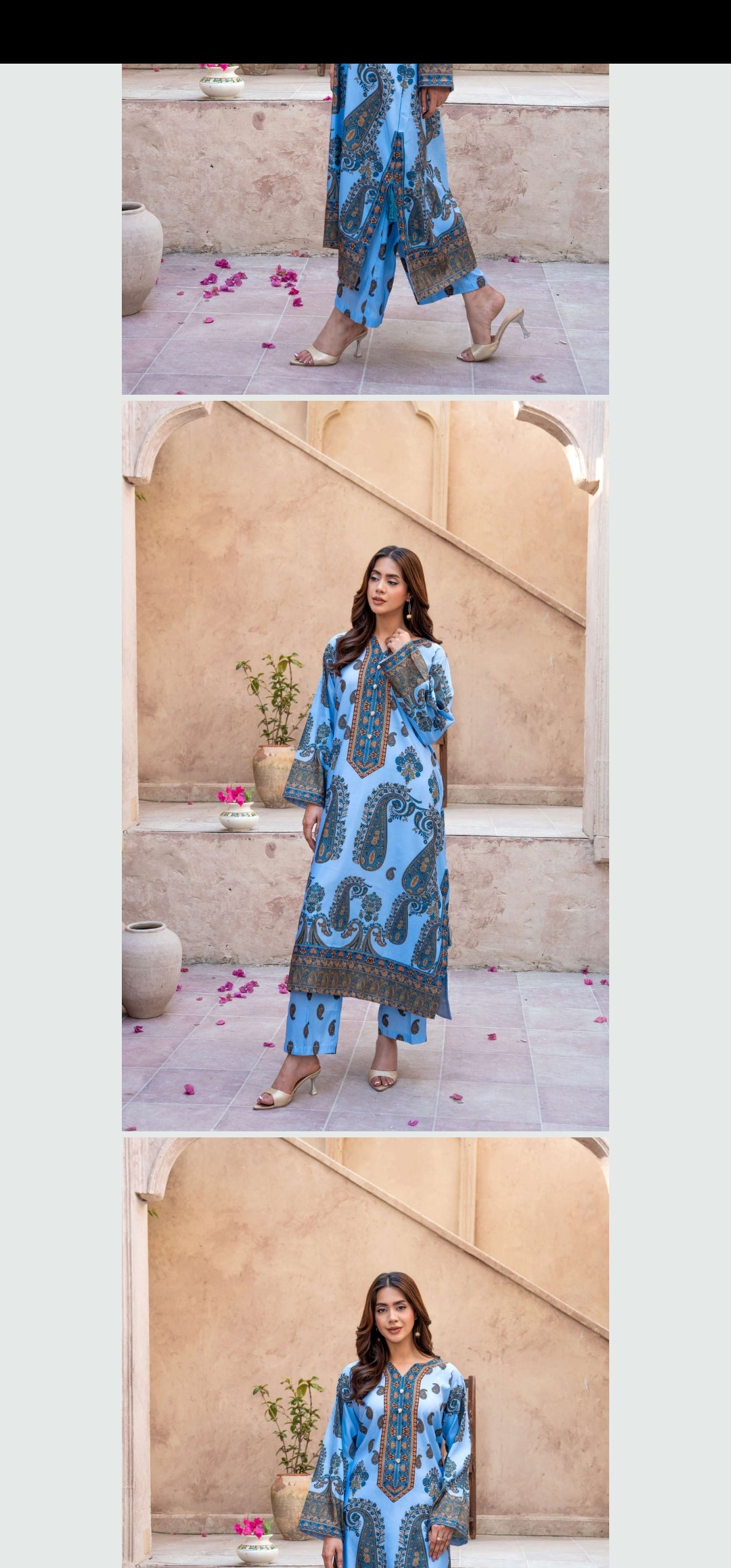 2pc lawn silk kaftaan